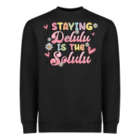 Black staying delulu is the solulu Heavyweight Sweatshirt - MaliasSmallBusiness
