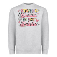 Heather Grey staying delulu is the solulu Heavyweight Sweatshirt - MaliasSmallBusiness