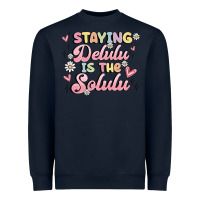 Navy staying delulu is the solulu Heavyweight Sweatshirt - MaliasSmallBusiness