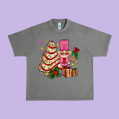 Christmas Tree Cake And Nutcracker With Gifts Ado Urban Heavy Tee Designed By Adodesignshop