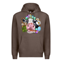 Coffee Happy Easter Cow with eggs Easter Day Premium Hoodie - HowdyJamesFarm