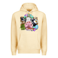 Pina Colada Happy Easter Cow with eggs Easter Day Premium Hoodie - HowdyJamesFarm