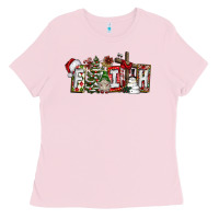 Bubblegum Pink Faith Ladies Tee - CowhideDigitalArt