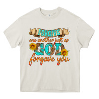Cream forgive one another just as god forgave you Heavy Core Tee - HRA Design Shop