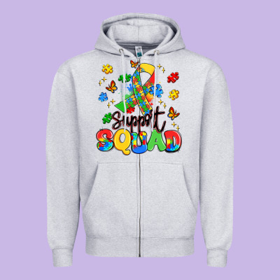 Support Squad Zipper Hoodie Designed By Artiststas