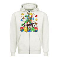 Oatmeal Heather support squad Zipper Hoodie - Artiststas