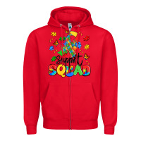 Red support squad Zipper Hoodie - Artiststas