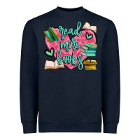 Navy read more books Heavyweight Sweatshirt - MaliasSmallBusiness