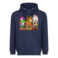 Navy happy hallothanksmas farm animals Heavyweight Hoodie - texasbilliewilder