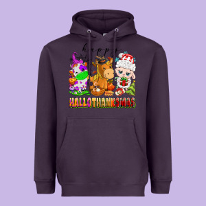 Happy Hallothanksmas Farm Animals Heavyweight Hoodie Designed By Texasbilliewilder