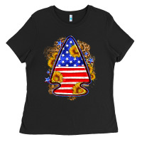Black American flag arrowhead Ladies Tee - Neo Western