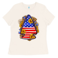 Bone American flag arrowhead Ladies Tee - Neo Western