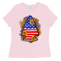 Bubblegum Pink American flag arrowhead Ladies Tee - Neo Western