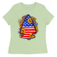 Matcha American flag arrowhead Ladies Tee - Neo Western