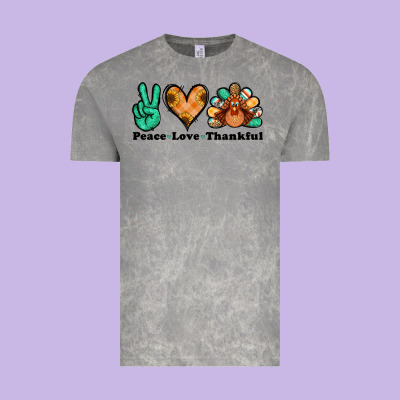 Peace Love Thankful Turkey Vintage Tee Designed By Jasminsmagicworld