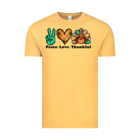 Vintage Mustard peace love thankful turkey Vintage Tee - Jasminsmagicworld