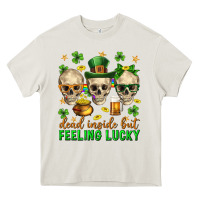 Cream Dead inside but feeling lucky st. patricks day Heavy Core Tee - Neo Western