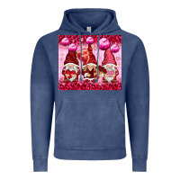 Vintage Denim valentines gnomies with leopard Vintage Hoodie - NancyCooperArtShop