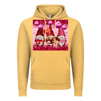 Vintage Mustard valentines gnomies with leopard Vintage Hoodie - NancyCooperArtShop