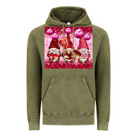 Vintage Olive valentines gnomies with leopard Vintage Hoodie - NancyCooperArtShop