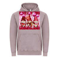 Vintage Zinc valentines gnomies with leopard Vintage Hoodie - NancyCooperArtShop