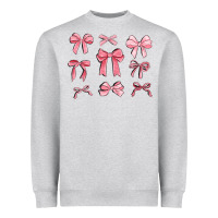 Heather Grey pink ribbons Heavyweight Sweatshirt - MaliasSmallBusiness