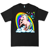 Black cute unicorn with rainbow Premium Tee - FaDigitalArtStudio