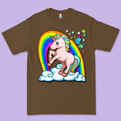 Cute Unicorn With Rainbow Premium Tee Designed By Fadigitalartstudio