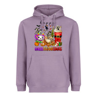 Lavender happy hallothanksmas skeleton coffee cups Heavyweight Hoodie - texasbilliewilder