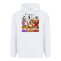 White happy hallothanksmas skeleton coffee cups Heavyweight Hoodie - texasbilliewilder
