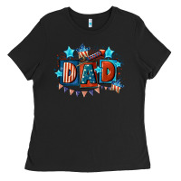 Black American Dad  4th of july Ladies Tee - CowGirlArtShop
