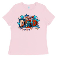 Bubblegum Pink American Dad  4th of july Ladies Tee - CowGirlArtShop