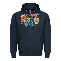Navy happy easter yall Zipper Hoodie - Artiststas