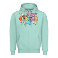 Seafoam happy easter yall Zipper Hoodie - Artiststas