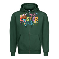 Happy Easter Yall Zipper Hoodie | Teevron