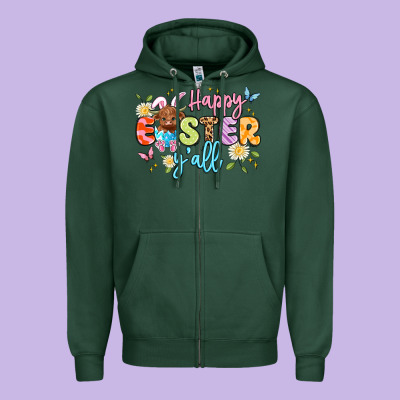 Happy Easter Yall Zipper Hoodie Designed By Artiststas