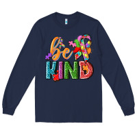 Navy autism be kind Long Sleeve Tee - NancyCooperArtShop