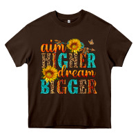Chocolate Brown aim higher dream bigger Heavy Core Tee - HRA Design Shop