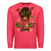 Cardinal granny claus afro messy bun Premium Sweatshirt - texasbilliewilder