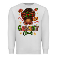 Dove Grey granny claus afro messy bun Premium Sweatshirt - texasbilliewilder