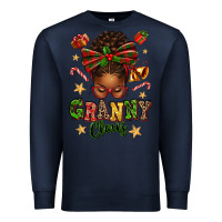 Navy granny claus afro messy bun Premium Sweatshirt - texasbilliewilder