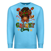 Ocean Blue granny claus afro messy bun Premium Sweatshirt - texasbilliewilder