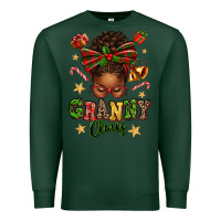 Sports Green granny claus afro messy bun Premium Sweatshirt - texasbilliewilder