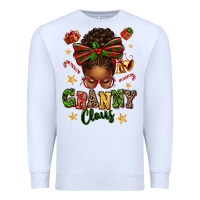White granny claus afro messy bun Premium Sweatshirt - texasbilliewilder