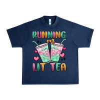 Navy running on lit tea Urban Heavy Tee - MaliasSmallBusiness