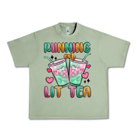 Oil Green running on lit tea Urban Heavy Tee - MaliasSmallBusiness