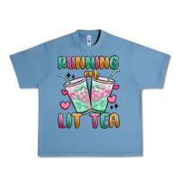 Pebble Blue running on lit tea Urban Heavy Tee - MaliasSmallBusiness