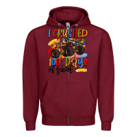 Burgundy i crushed 100 days of school Zipper Hoodie - Artiststas