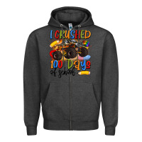 Charcoal Heather i crushed 100 days of school Zipper Hoodie - Artiststas
