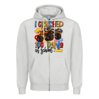 Dove Grey i crushed 100 days of school Zipper Hoodie - Artiststas
